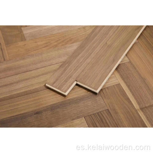 Parquet en espiga de nogal americano chevron